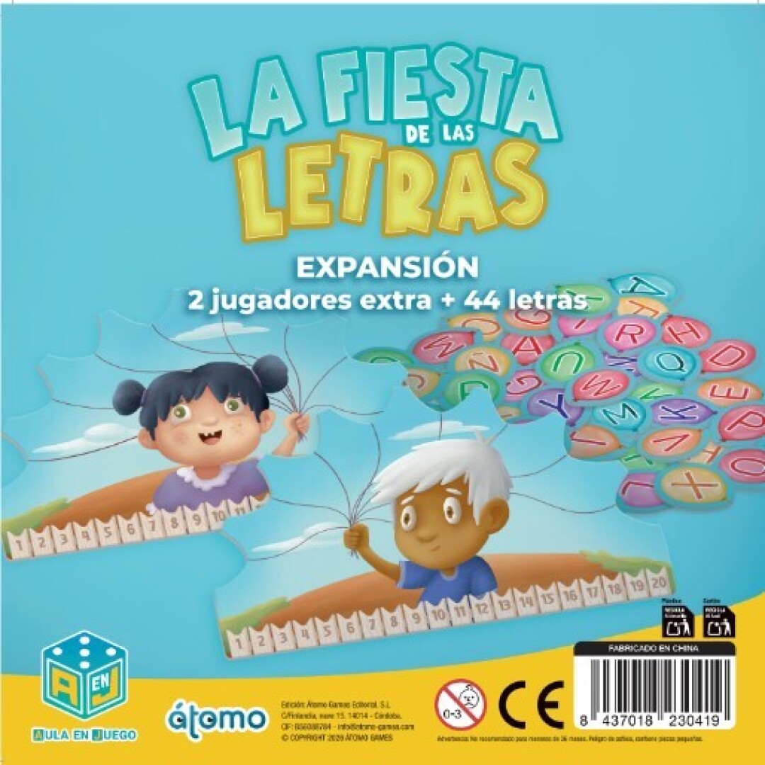 Expansión La Fiesta de las Letras - Juego de mesa - Atomo - 1-4 jugadores - 5+ años - 15 min