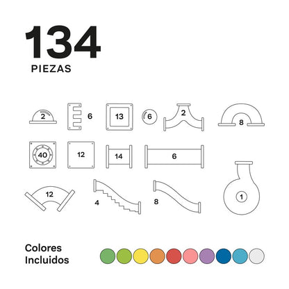 Braintoys Imanix Tobogan 134 piezas