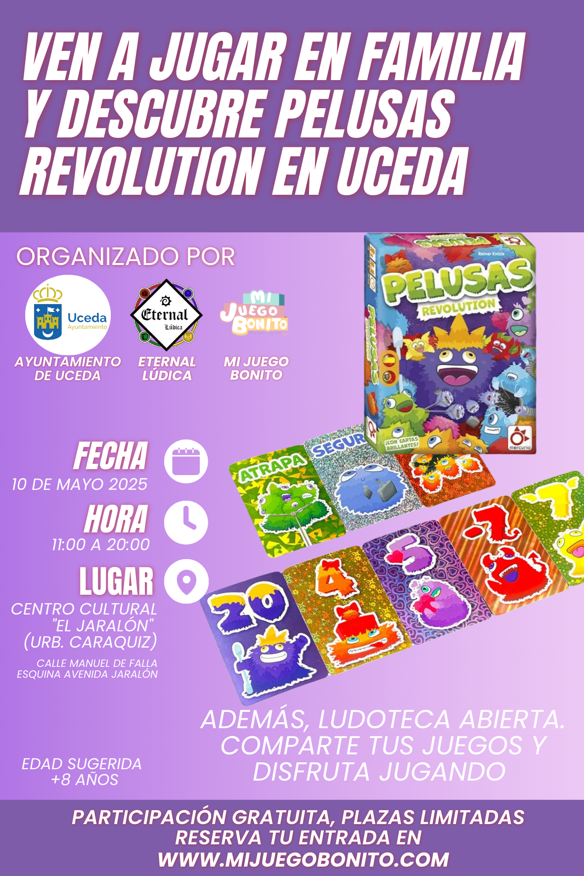 Ven a jugar y descubre Pelusas Revolution- Ludoteca abierta - 10 de Mayo (Uceda)
