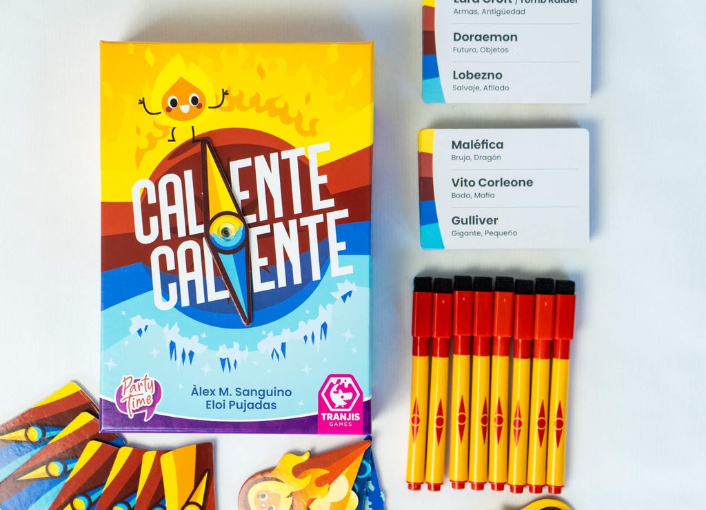 Caliente Caliente - Juego cooperativo de deducción de personajes - 2-9 jugadores - +10 años - Tranjis
