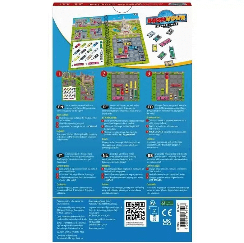 Rush Hour World Tour Puzzle - Juego de mesa - Thinkfun - Desde 8 años Board Games