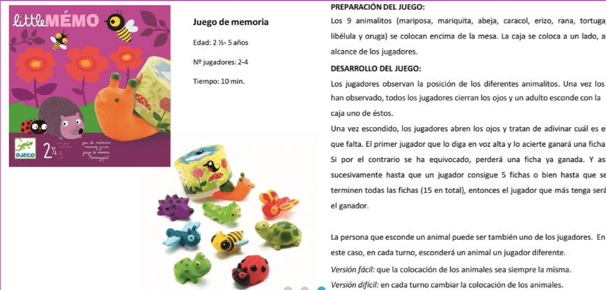 Little Memo - Juego de mesa - Djeco - Desde 2 años Board Games