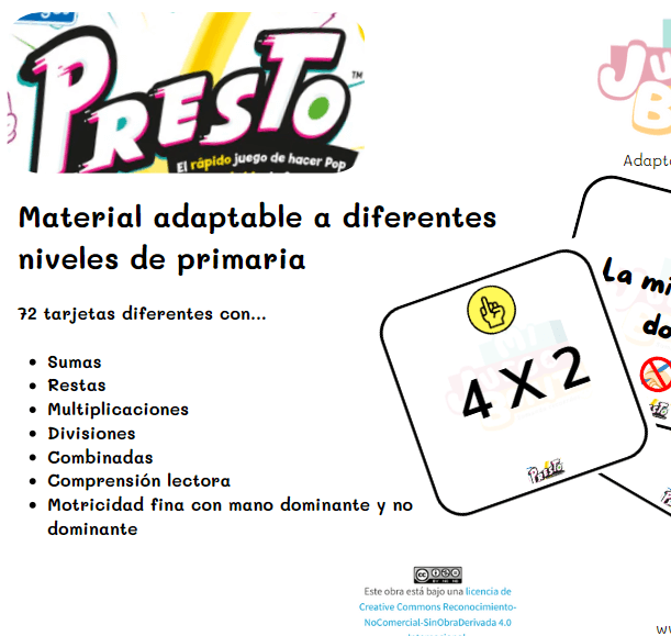 Adaptación Presto para desarrollo cálculo y comprensión lectora | Mi Juego Bonito E-Books