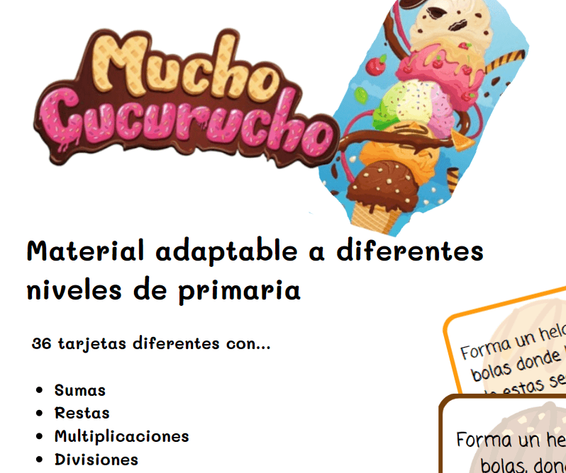 Adaptación Mucho Cucurucho para desarrollo cálculo y comprensión lectora | Mi Juego Bonito E-Books
