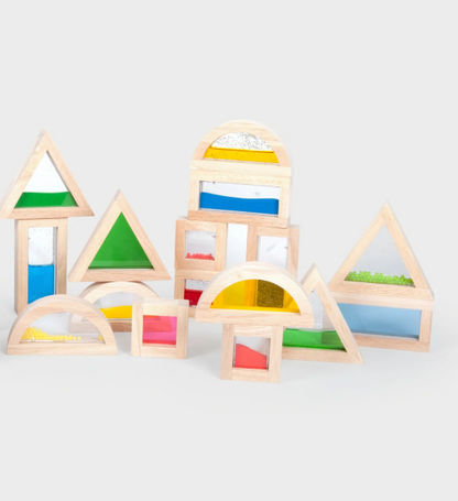 16 Bloques sensoriales de madera arcoiris Tickit - 73281