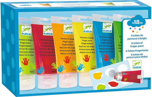 Colores Pintura de dedos 6 tubos | Desde 18 meses Arts & Crafts