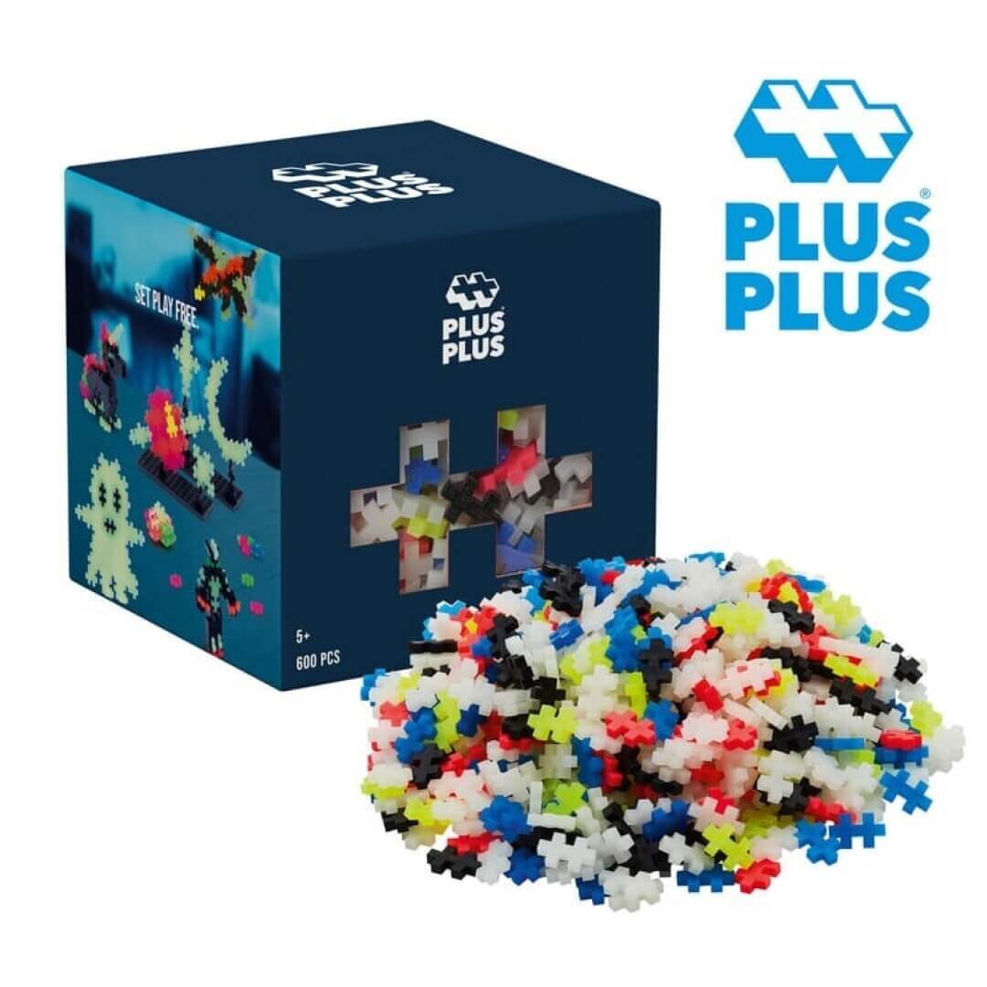 Cubo Brilla en la oscuridad con 600 pcs Juego de construcción desde los 5 años Plus Plus Building Toys