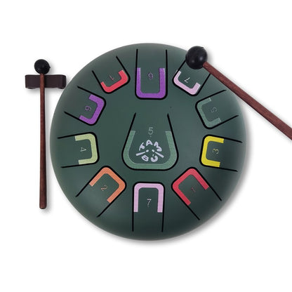 Tambú 8" 11 notas - Verde Jungla  - Sonidos Relajantes para Niños y Adultos ideales para iniciación en música