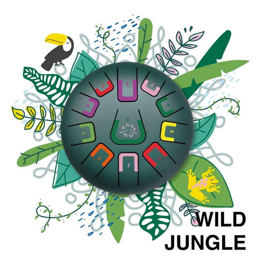 Tambú 8" 11 notas - Verde Jungla  - Sonidos Relajantes para Niños y Adultos ideales para iniciación en música