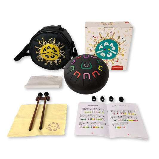 Tambú 8" 11 notas - Negro Mate  - Sonidos Relajantes para Niños y Adultos ideales para iniciación en música