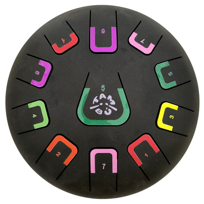 Tambú 8" 11 notas - Negro Mate  - Sonidos Relajantes para Niños y Adultos ideales para iniciación en música