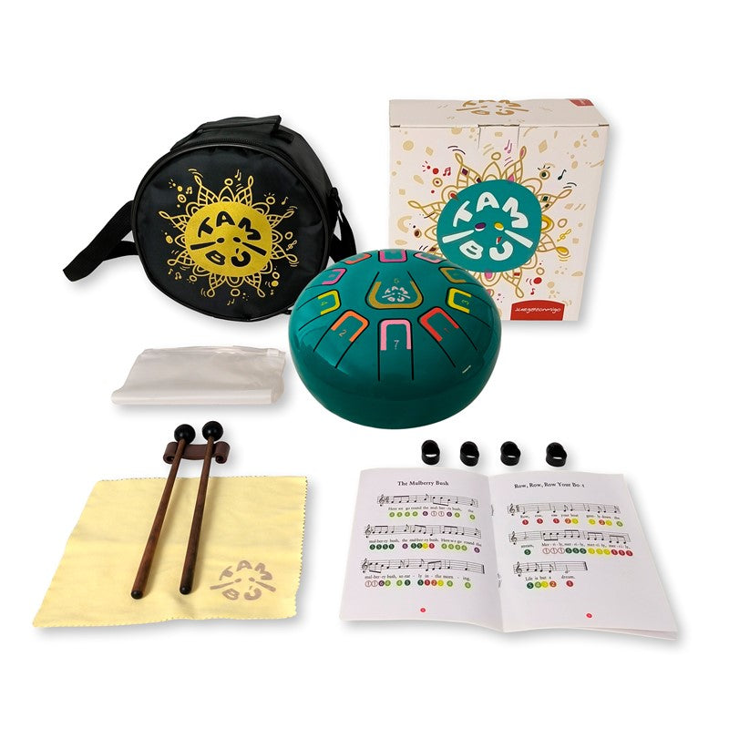 Tambú 8" 11 notas - Azul cielo  - Sonidos Relajantes para Niños y Adultos ideales para iniciación en música