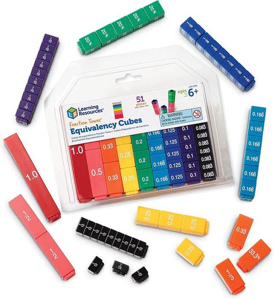 JUEGO SET CUBOS DE EQUIVALENCIA FRACTION TOWER | Learning Resources Educational Toys