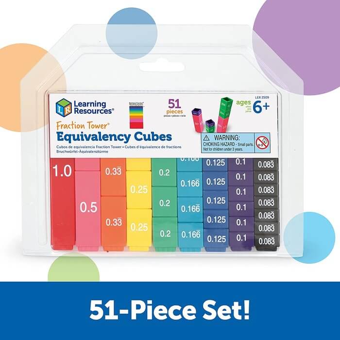 JUEGO SET CUBOS DE EQUIVALENCIA FRACTION TOWER | Learning Resources Educational Toys
