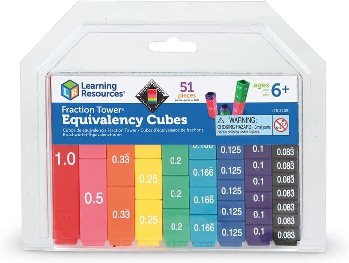 JUEGO SET CUBOS DE EQUIVALENCIA FRACTION TOWER | Learning Resources Educational Toys