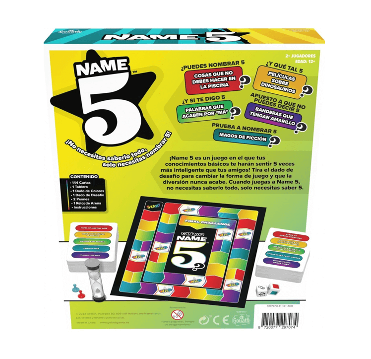 Name 5 - Juego de mesa - Goliath - Desde 9 o más años Board Games