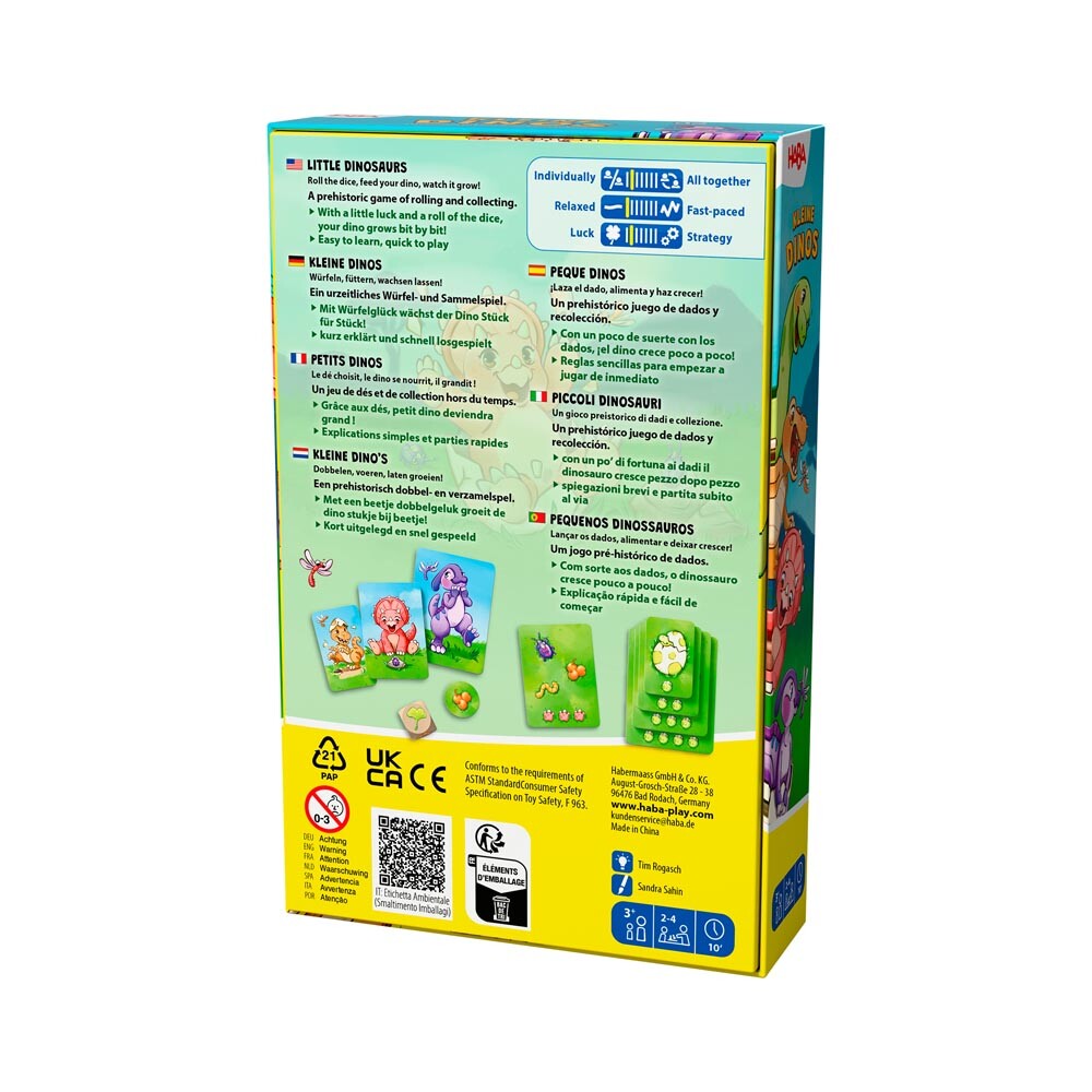 Little Dinosaurs ( Peque Dinos )  - Juego de dados y recolección - 2-4 jugadores - 3+ años - Haba