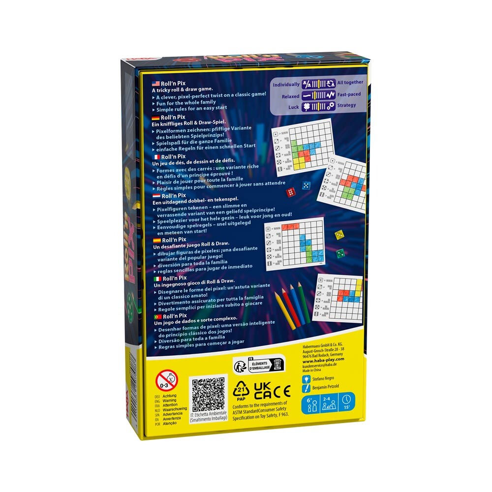 Roll’n Pix - Juego de mesa - Haba - 2-4 jugadores - 6+ años - 15 min