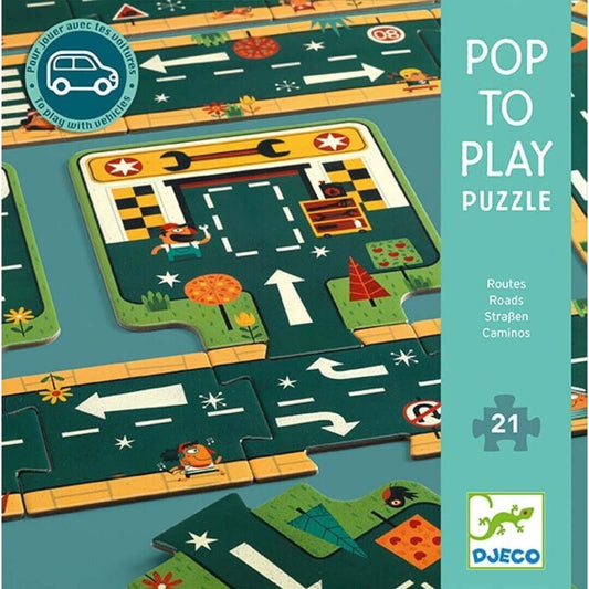 Puzzle Gigante Carreteras -21 pzas.- Djeco Jigsaw Puzzles