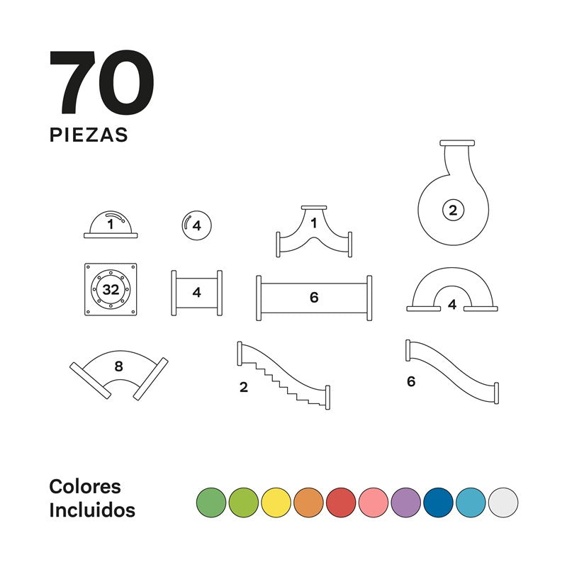 Braintoys Imanix Tobogan 70 piezas - Imanix
