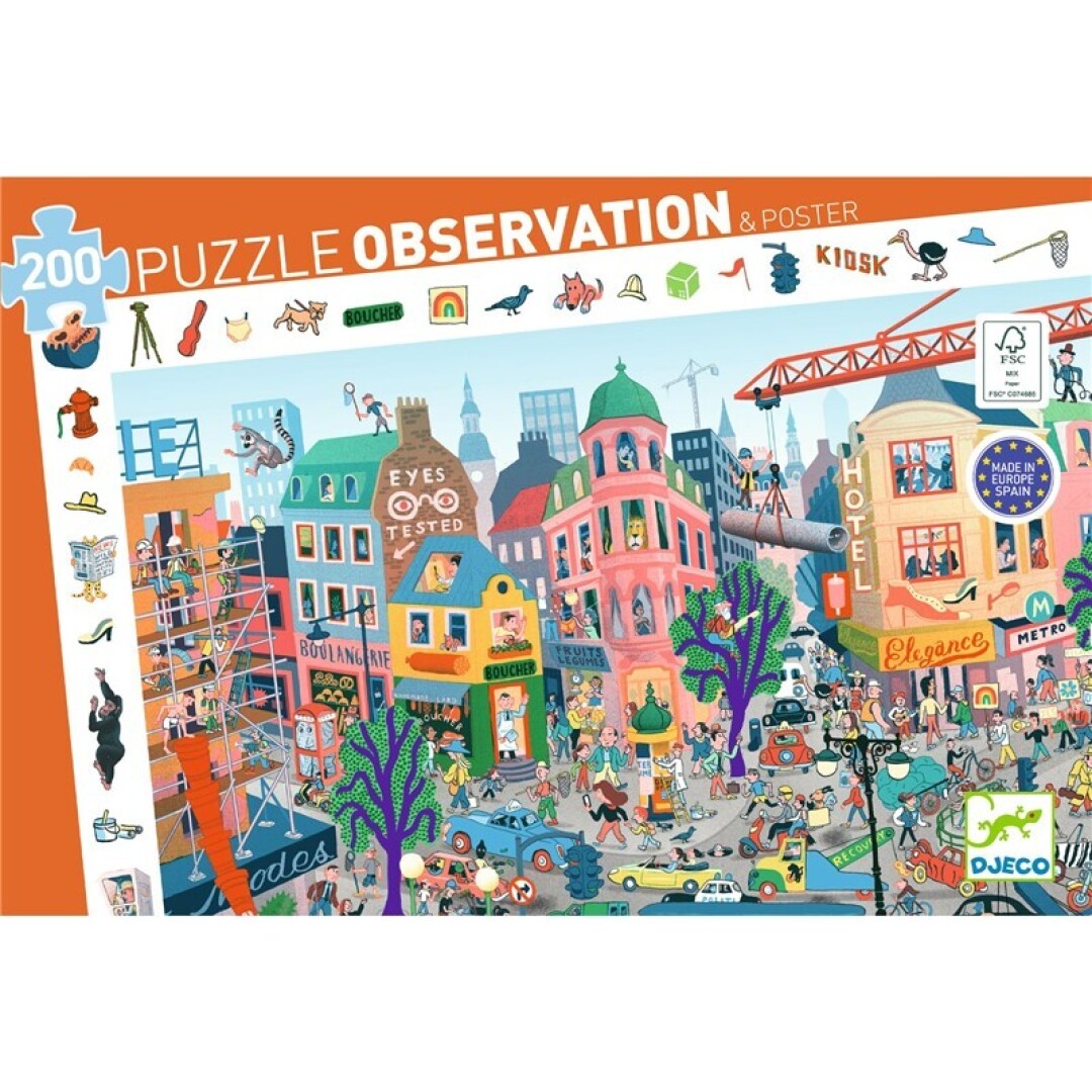 Puzzle Observación La Ciudad 200 piezas - Djeco