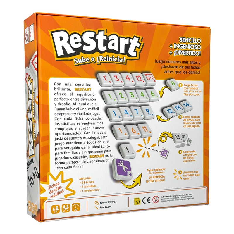 RESTART - Juego de mesa - Mercurio - 2-4 jugadores - 7+ años - 20 min