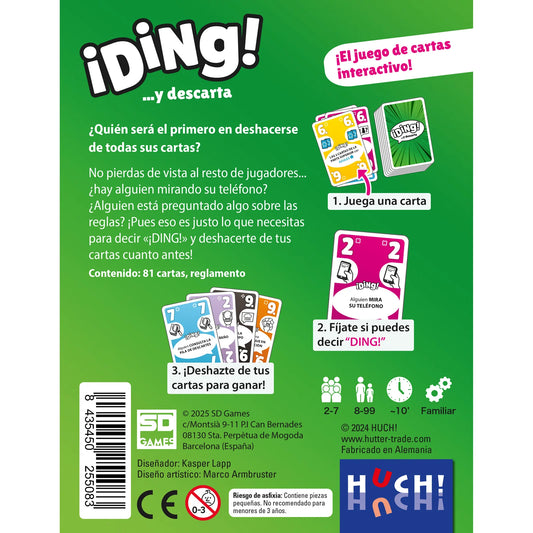 Ding - Juego de cartas - SD GAMES - 8+ años - 2 a 7 jugadores