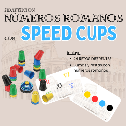 Adaptación para practicar los números romanos con Speed Cups | Mi Juego Bonito