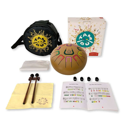 Tambú 8" 11 notas - Oro - Sonidos Relajantes para Niños y Adultos ideales para iniciación en música