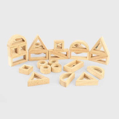 24 Bloques sensoriales de madera con espejo Tickit