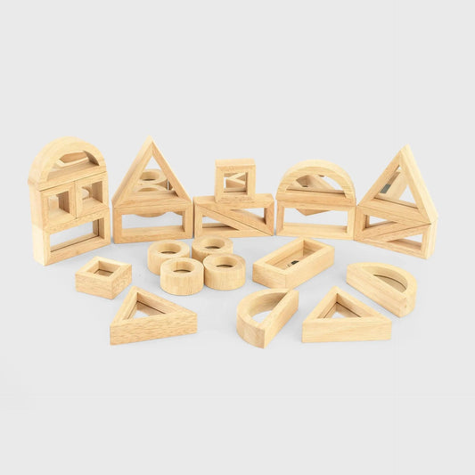24 Bloques sensoriales de madera con espejo Tickit