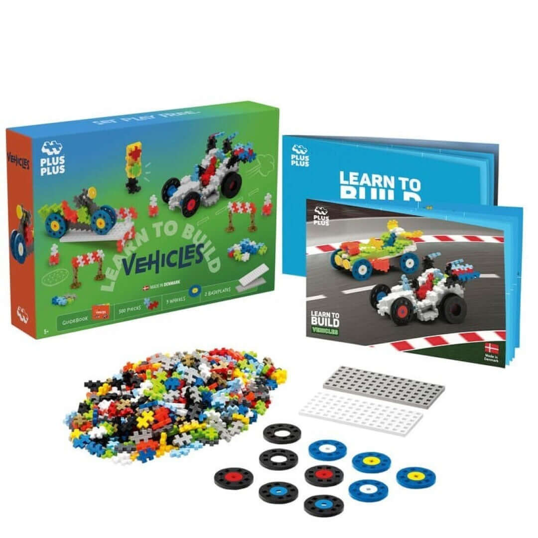 Learn to Build: Vehiculos - Juego de construcción desde los 5 años - Plus Plus Building Toys