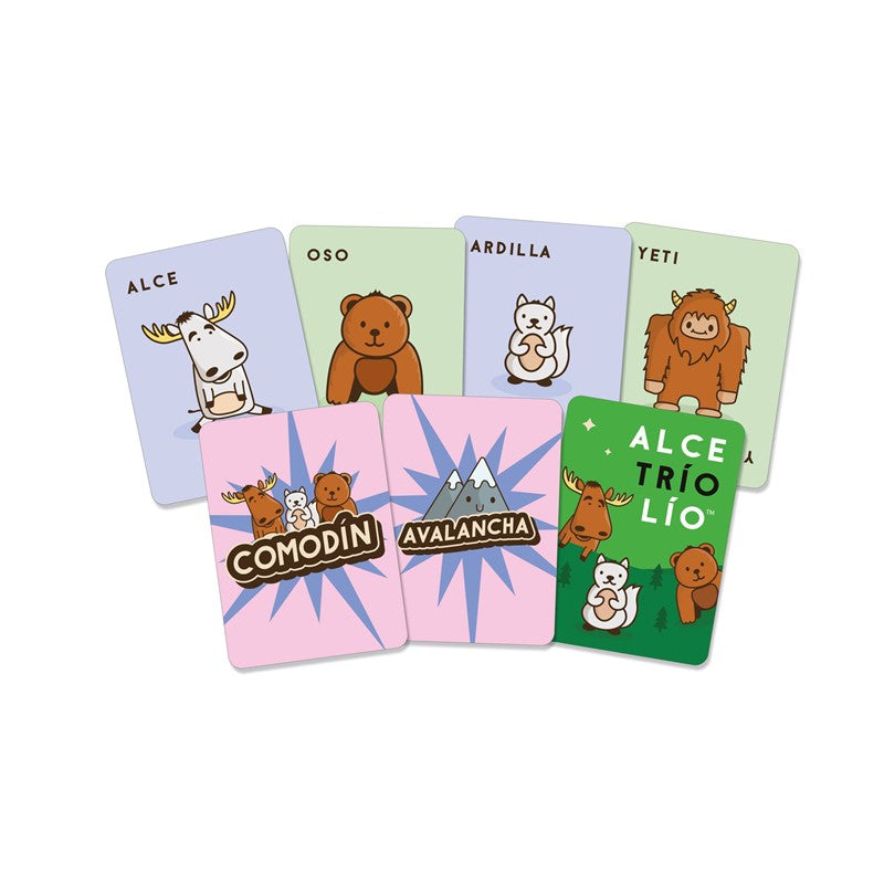 Alce, Trío, Lío - Juego de cartas de velocidad y reflejos - Lúdilo - 7+ años - 3 a 6 jugadores