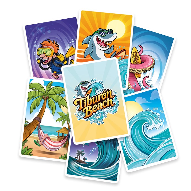 Tiburon Beach - Juego de cartas de tentar a la suerte - Lúdilo - 6+ años - 2 a 5 jugadores