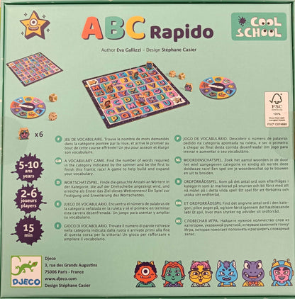 ABC Rápido Cool School  - Juego de mesa - Djeco - Desde 5 años