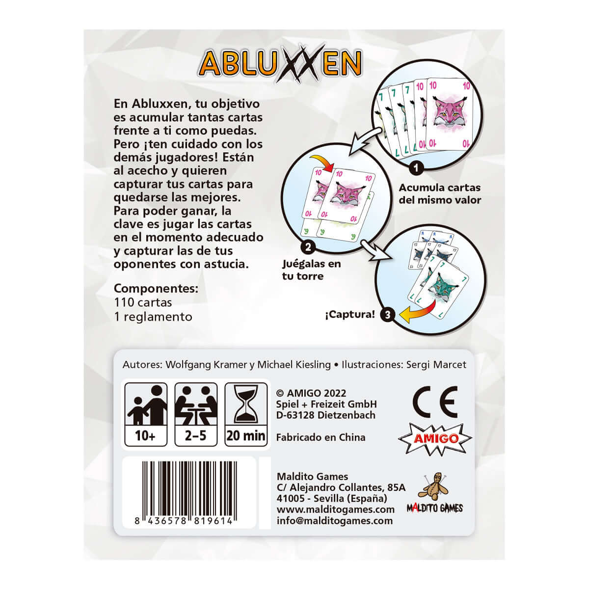 Abluxxen - Juego de cartas familiar rápido y divertido +10 años - De 2 a 5 jugadores