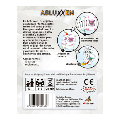 Abluxxen - Juego de cartas familiar rápido y divertido +10 años - De 2 a 5 jugadores