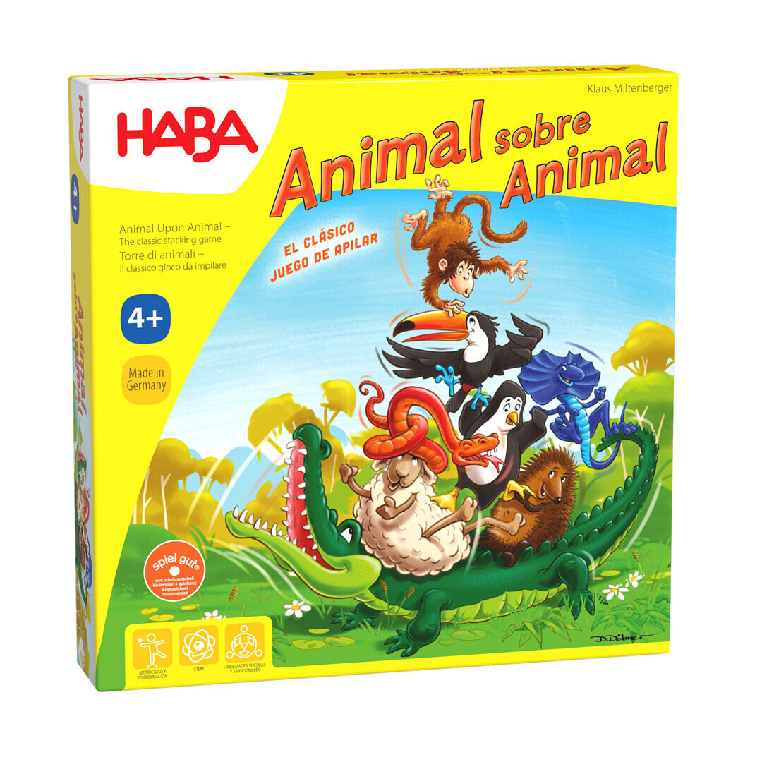 Animal sobre Animal – Equilibrio, pulso y animales de madera · 4+ · 2-4 jugadores · 15 min · HABA