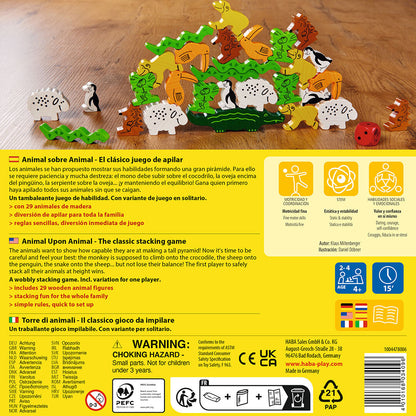 Animal sobre Animal – Equilibrio, pulso y animales de madera · 4+ · 2-4 jugadores · 15 min · HABA