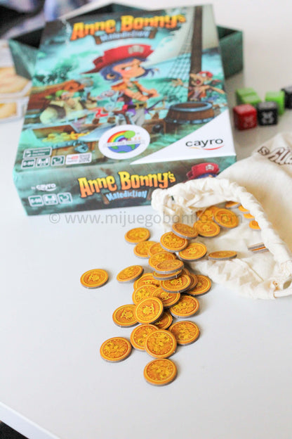 Anne Bonny’s Malediction – Juego de dados, traiciones y monedas (8+ años · 2-5 jugadores)