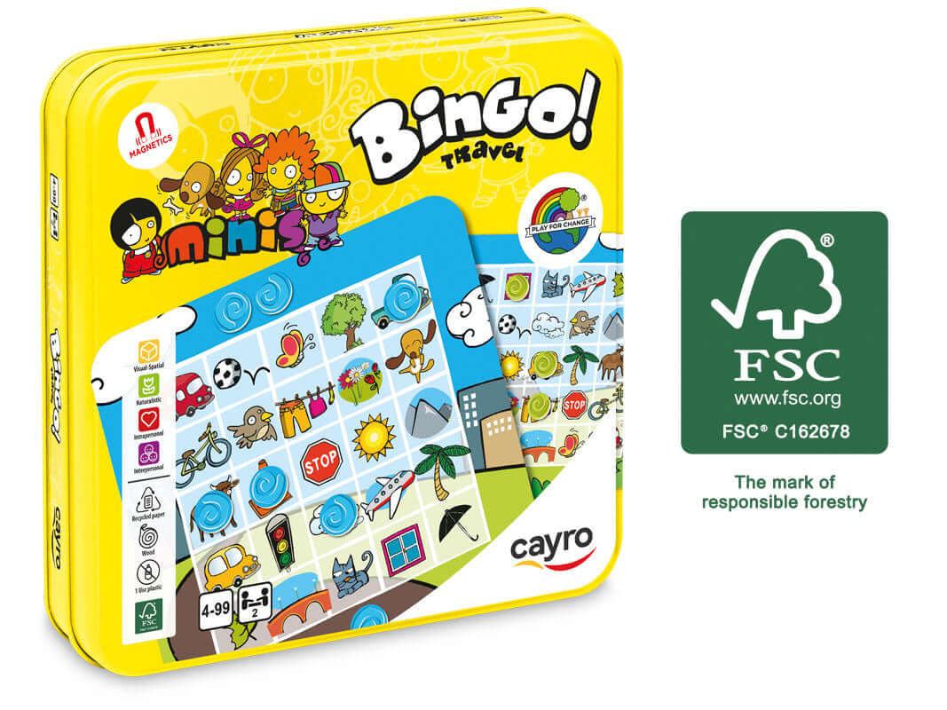Bingo Travel - Juego de mesa - Cayro - Desde 4 años - 2 jugadores