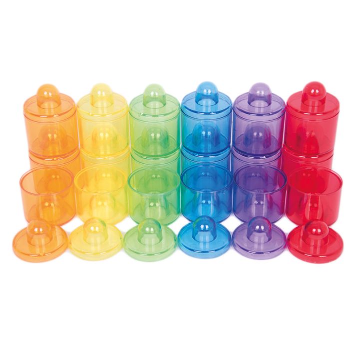 Botes con tapa apilables de colores translúcidos 18 -  Tickit - Desde 3 años