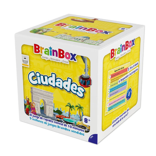 Brainbox Ciudades - Juego de mesa - Bezzerwizzer Studio - 1 jugador - 8+ años - 10 min