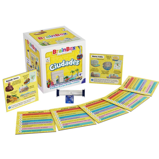 Brainbox Ciudades - Juego de mesa - Bezzerwizzer Studio - 1 jugador - 8+ años - 10 min