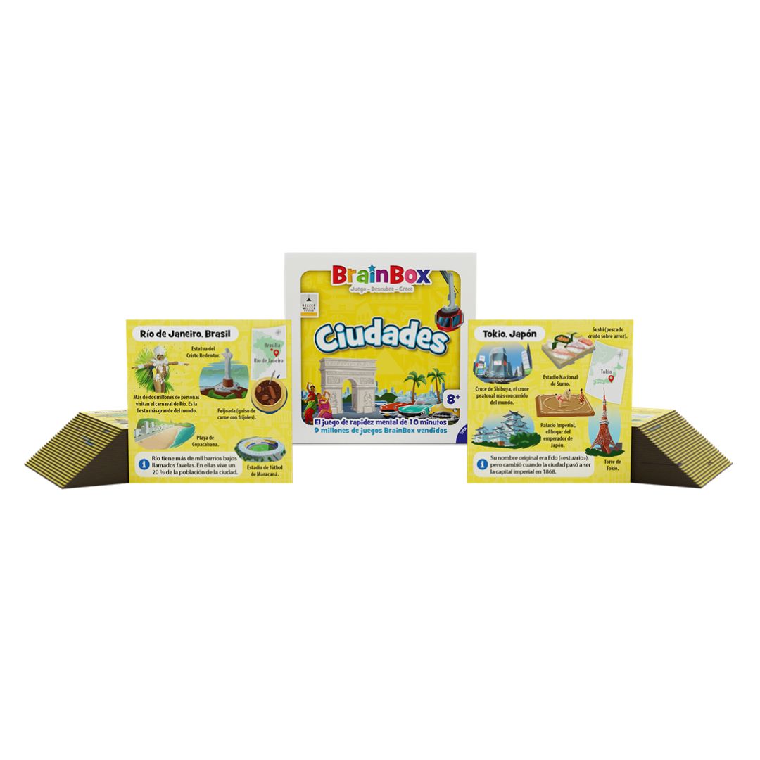 Brainbox Ciudades - Juego de mesa - Bezzerwizzer Studio - 1 jugador - 8+ años - 10 min
