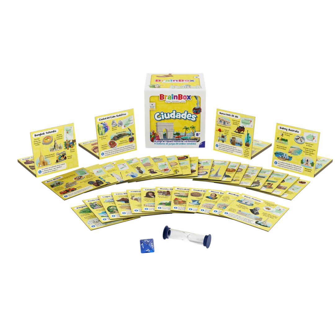 Brainbox Ciudades - Juego de mesa - Bezzerwizzer Studio - 1 jugador - 8+ años - 10 min