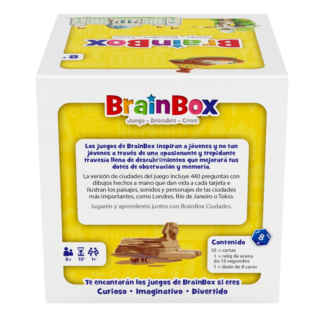 Brainbox Ciudades - Juego de mesa - Bezzerwizzer Studio - 1 jugador - 8+ años - 10 min