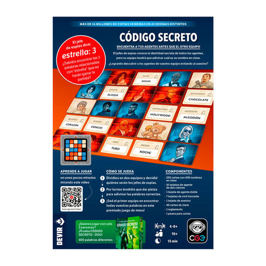 Código Secreto - Juego de mesa - Devir - Desde 8 años