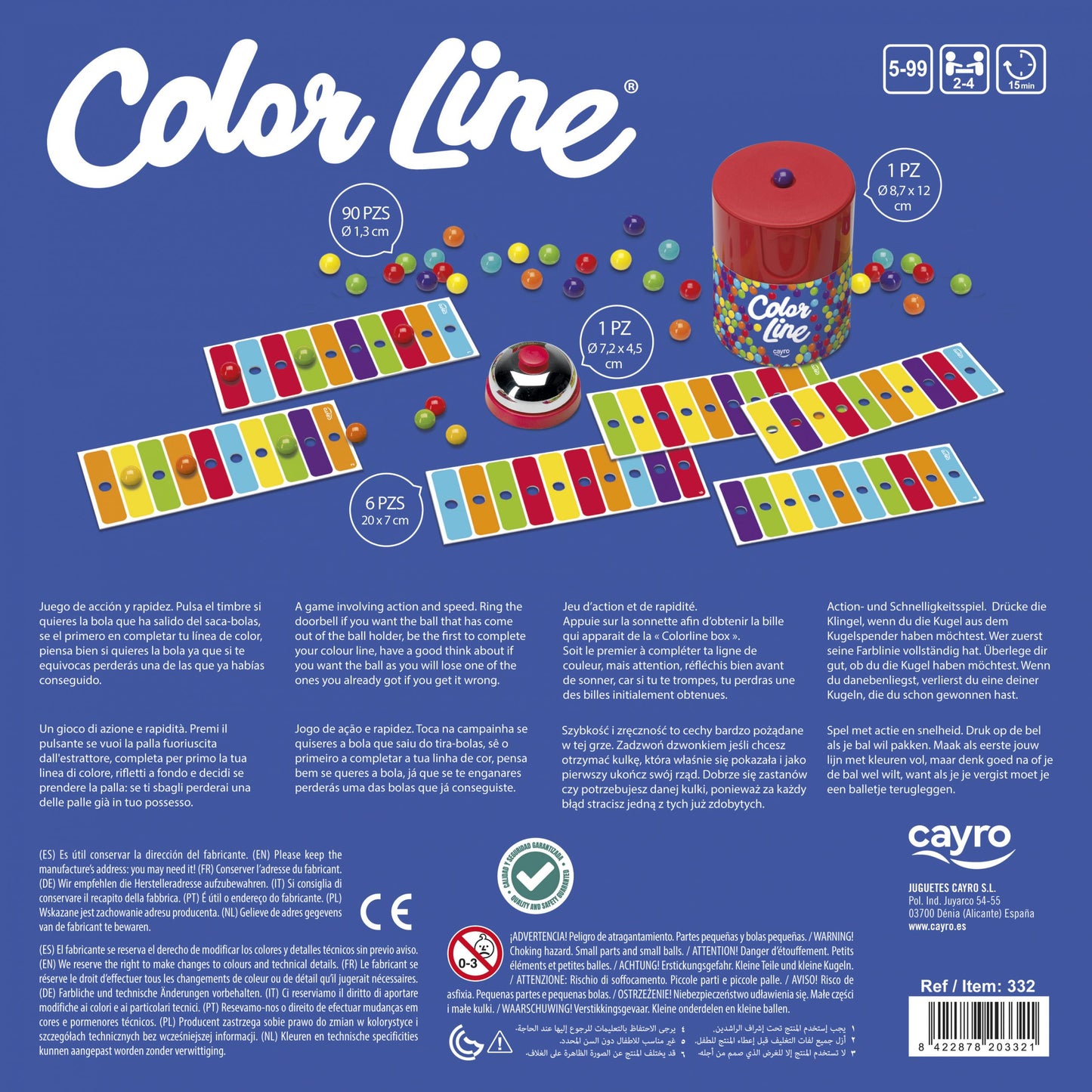 Color Line, juego de rapidez, atención y colores, 15 minutos, desde 5 años