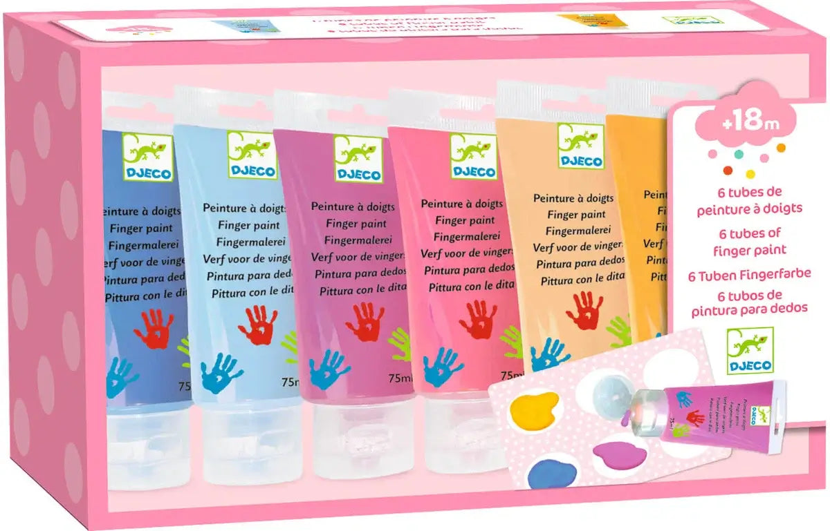 Colores Pintura de dedos 6 tubos Sweet | Desde 18 meses